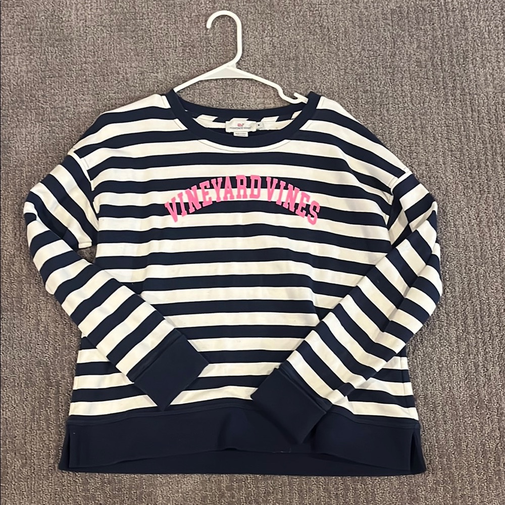 Vineyard Vines Navy and White Striped Kids Top